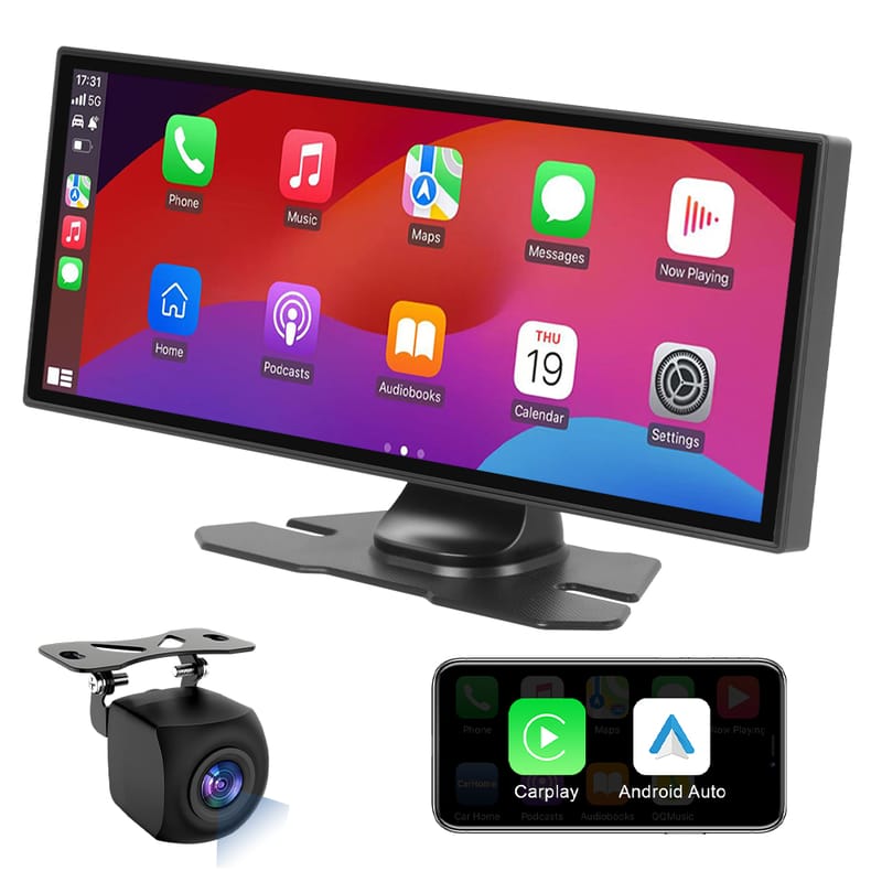 11.26in Universal Portable Carplay for Car TouchScreen, Wireless Carplay Touch Screen Wireless Car Stereo with Carplay Android Auto CSH518