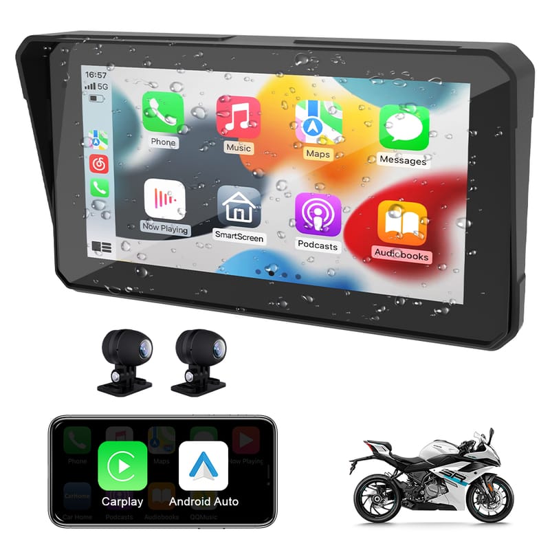 6 Inch Portable CMS792 Navigation Motorcycle Waterproof Carplay Display Motorcycle Wireless Android Auto IPX8 CSM792