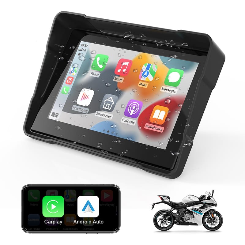 7 inch Navigation Motorcycle Waterproof Carplay Display Screen Portable Motorcycle Wireless Android Auto Monitor CSM570