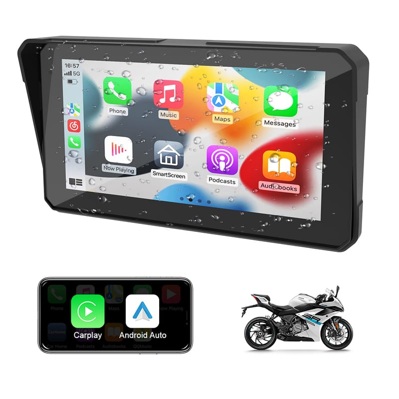 6 inch GPS Navigation Motorcycle Wireless Carplay Android Auto IPX8 Waterproof Portable Screen Bluetooth Moto Motorbike CSM590
