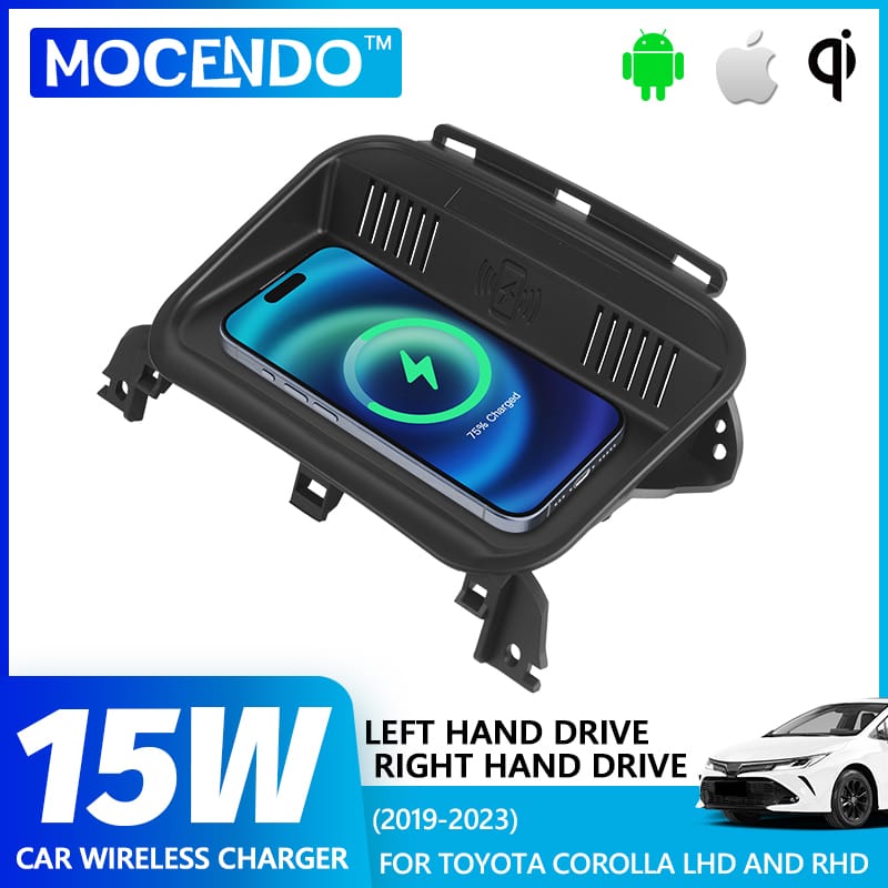 For Toyota Corolla 2019 2020 2021 2022 2023 15W Qi Fast Charging Car Vehicle Wireless Charger Pad Auto Android Phone Iphone Holder