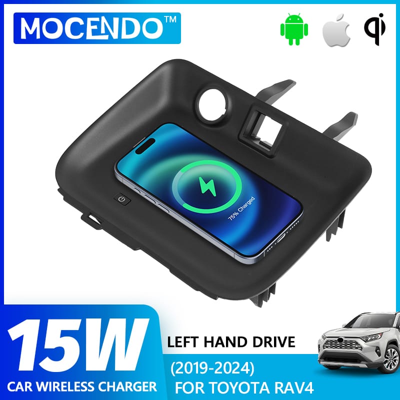 Accessories For Toyota Rav4 Car Wireless Charger 15W Fast Charging Phone Holder Pad Car Modification Parts 2019-2024