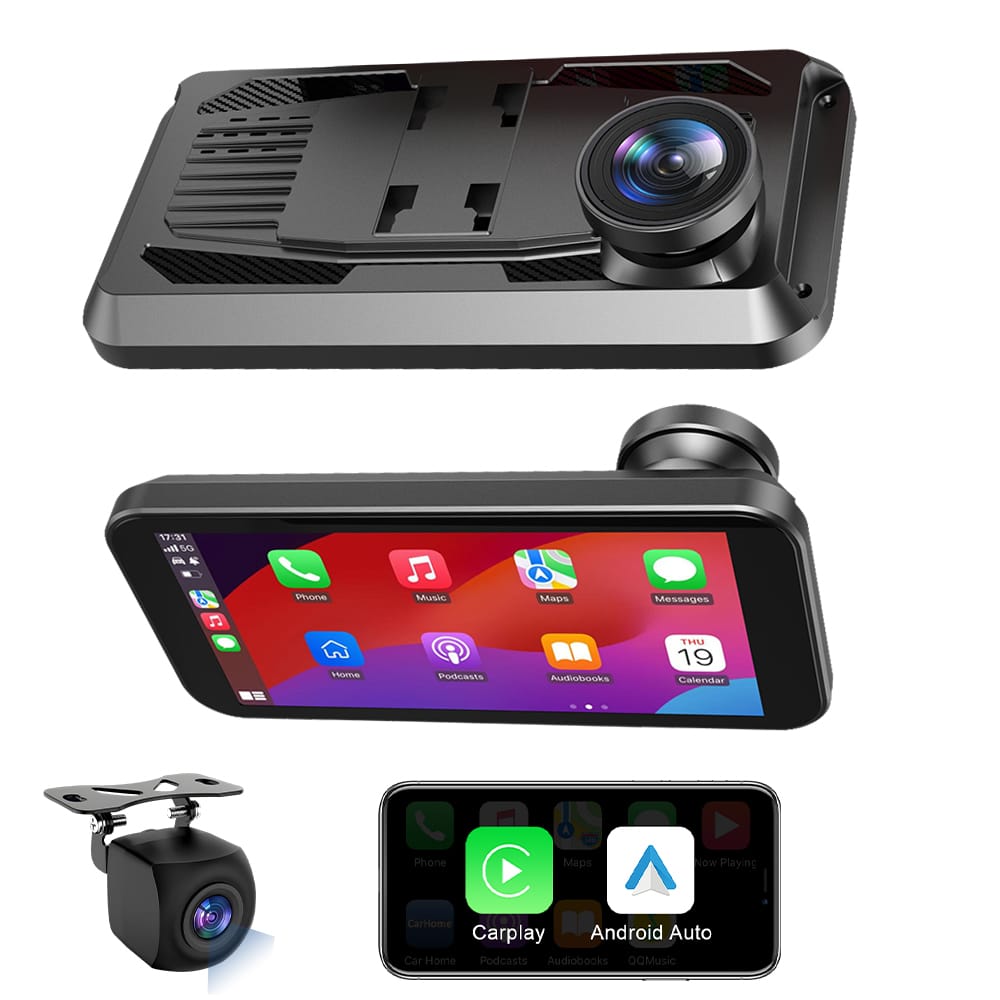 CSH803D 6-inch 4K Dual Recording Smart Screen: Wireless CarPlay + Dual Recording + GPS, your all-round co-pilot!