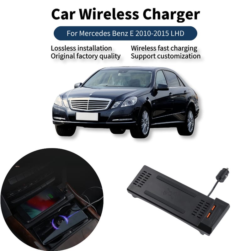 For Mercedes Benz W212 E200 E260 E300  Interior Parts 15W Car Wireless fast charging holder phone charger charging pad plate trim