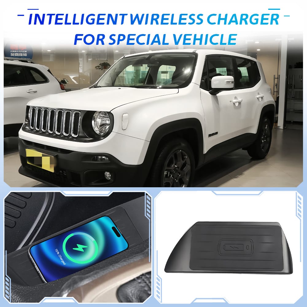 Born for the Jeep Renegade | 15W Triple-Coil Wireless Fast Charging, Freeing Your Personalized Cockpit from Cable Restraint