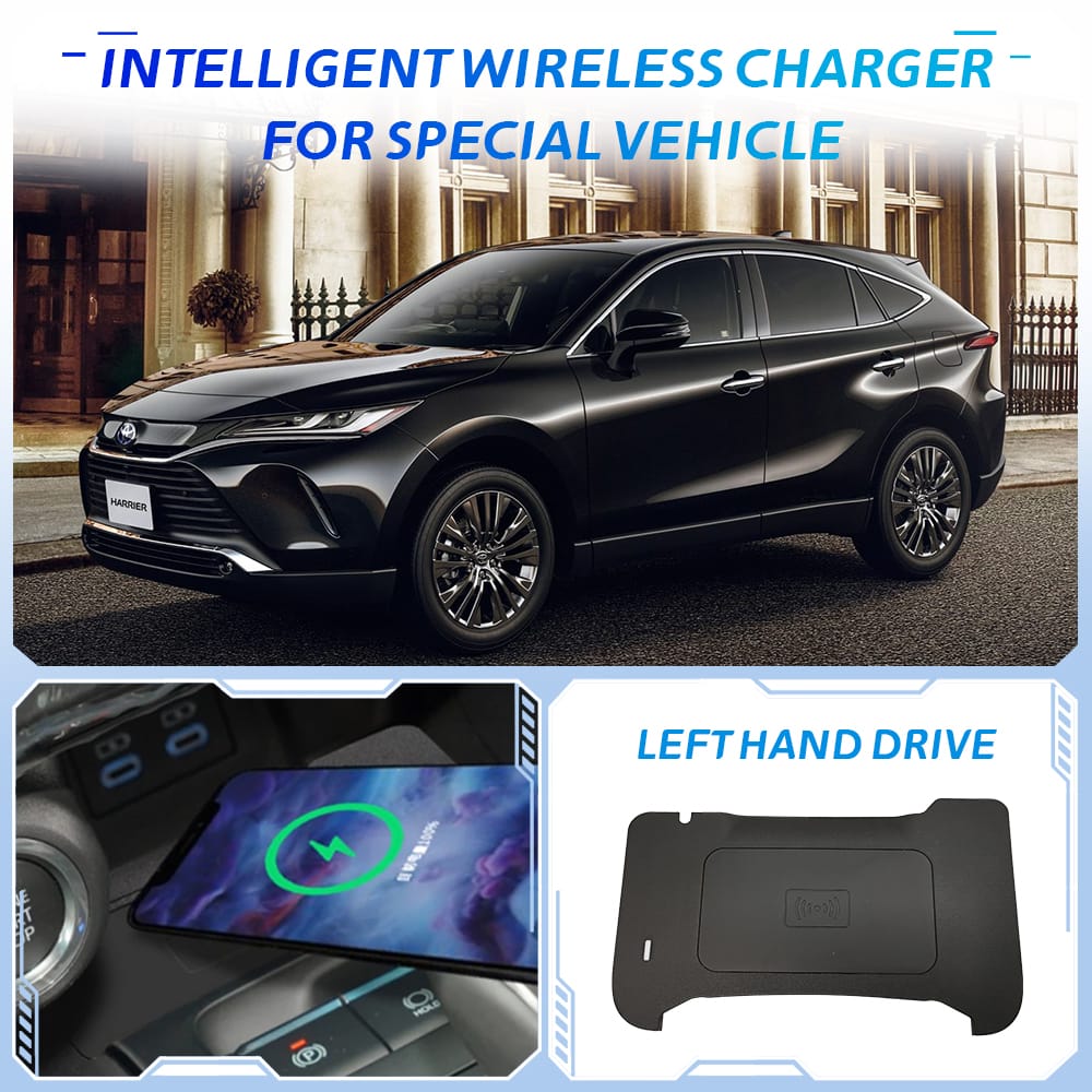 Tailor-made for the Toyota Harrier | 15W triple-coil wireless fast charging, bringing a clean and uncluttered feel to the refined cabin.
