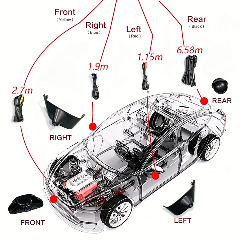 HD 360 Degree Reverse Camera System with Bird View Parking Assistance for Honda HRV OEM & ODM