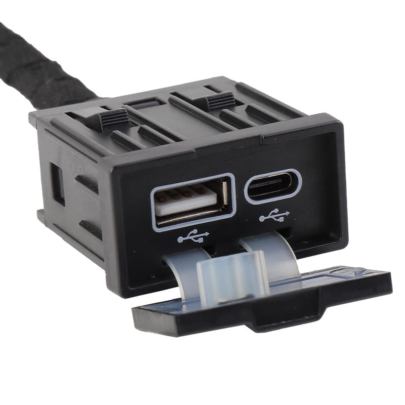 Car Center Console Dual USB Cable — Custom Type-C + USB-A Automotive Charging & Data Cable (500mm, OEM/ODM)