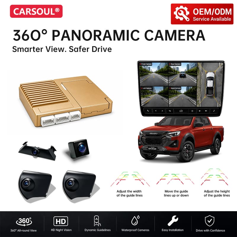Isuzu D-MAX 360° Camera System (3D Bird's-Eye View) — Custom AVM with 3D Car Model & Vehicle Color Matching