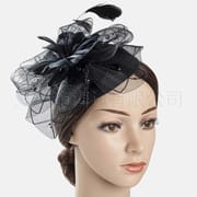 New Old Shanghai vintage mesh feather bowler hat Headdress Ball dinner elegant hair accessories bowler hat wholesale