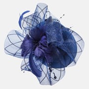 Hity fascinator - Elegant Church Wedding Fascinator for Brides Feather & Mesh Accents 2025 Derby Horse Racing Style