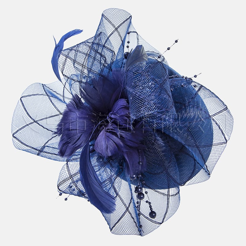 New Old Shanghai vintage mesh feather bowler hat Headdress Ball dinner elegant hair accessories bowler hat wholesale