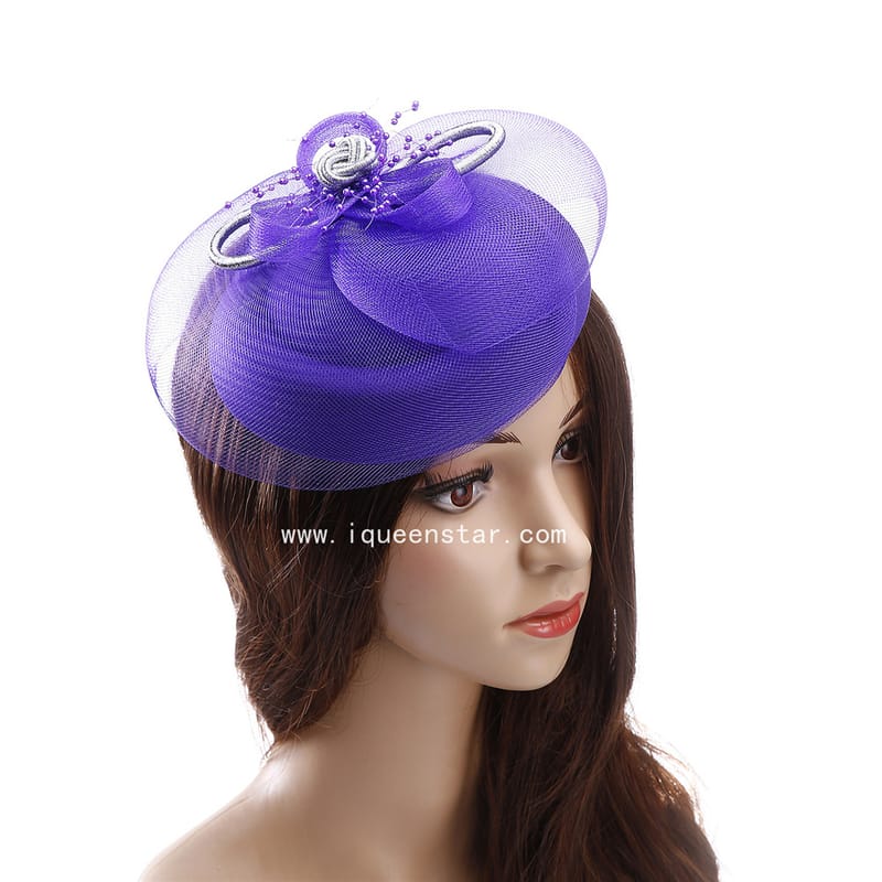 Summer European and American Outdoor Women's Hat Western Style Mesh Banquet Bridal Topper Bow Feather Headwear