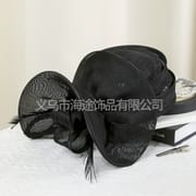 Amazon flower feather hat European and American wind imitation linen small fragrance socialite banquet temperament hat wholesale