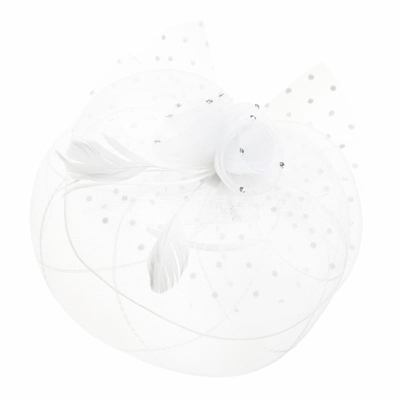 Cross-border girl veil party ball hair accessories with feather vintage decorations ladies hair net face-covering veil wholesale