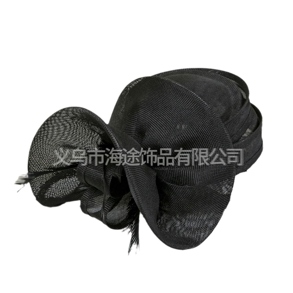 Amazon flower feather hat European and American wind imitation linen small fragrance socialite banquet temperament hat wholesale