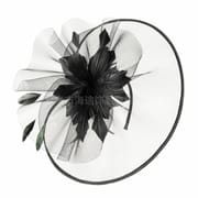 Ladies Exaggerated Retro Big Disc Topper Party Feather Tiara Bridal Mesh Tiara Topper Cross Border Amazon