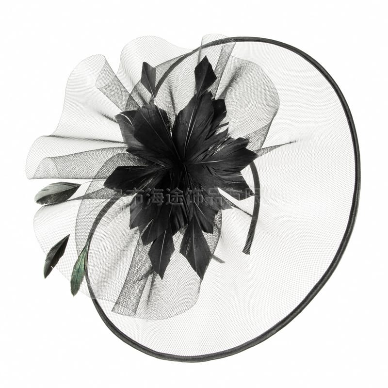 Ladies Exaggerated Retro Big Disc Topper Party Feather Tiara Bridal Mesh Tiara Topper Cross Border Amazon
