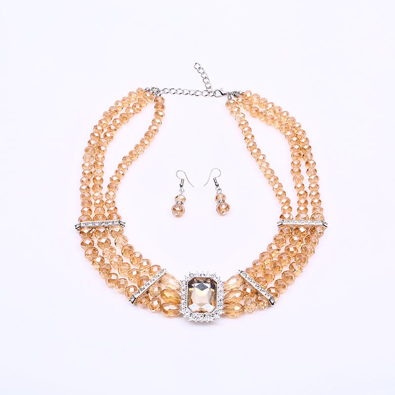 Internet Celebrant Popular Fashion Bride Imitation Pearl Necklace Earrings Set Women's All-match Decorative Stall Night Market Headwear Wholesale
