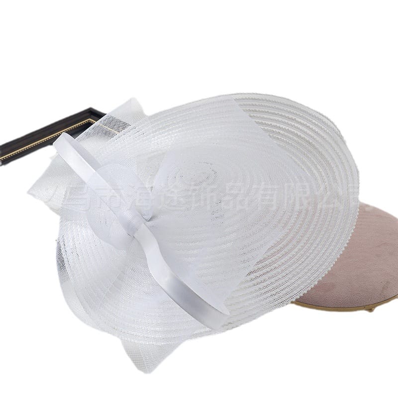 European and American British retro white top hat photo catwalk show Jockey Club hair accessories headband evening wear matching headdress in stock