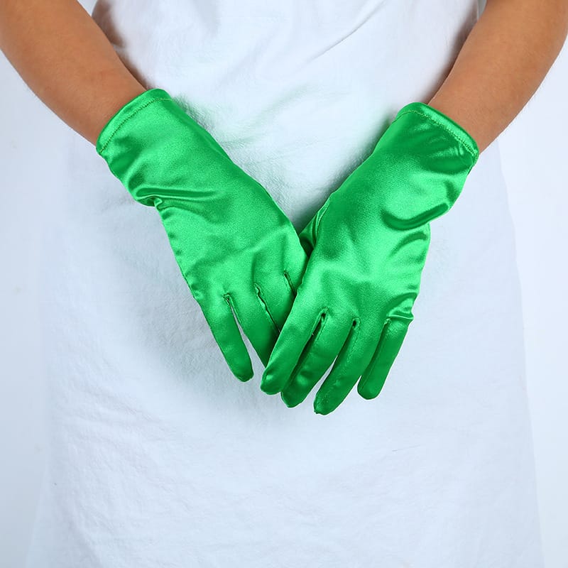 TikTok Same Style Bridal Ball Gloves Wedding Party Banquet White Yarn Long Satin Wedding Dress Street Stall Gloves