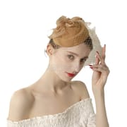 New cross-border khaki mesh top hat wholesale dance dinner elegant hair accessories small top hat female manufacturers
