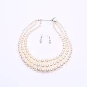 Internet Celebrant Popular Fashion Bride Imitation Pearl Necklace Earrings Set Women's All-match Decorative Stall Night Market Headwear Wholesale