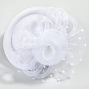 European and American popular white polka dot yarn trumpet flower bowler hat female dance dinner elegant hair accessories small bowler hat female