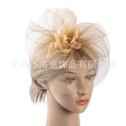 Foreign Trade Elegant Elegant Mesh Headwear Cross-border Evening Party Banquet Rose Gold Hair Accessories European and American Performance Party Hair Accessories
