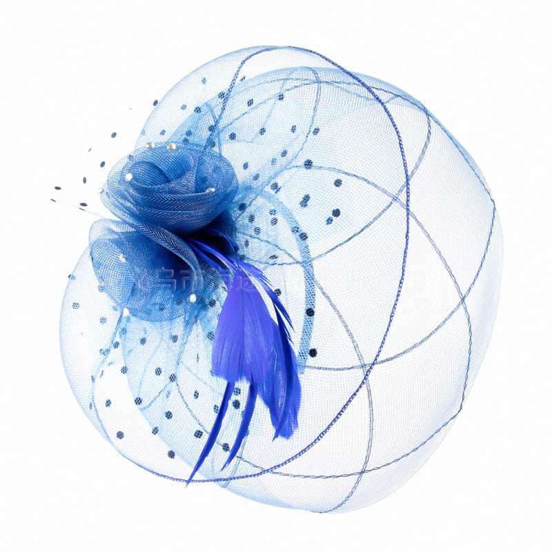 Cross-border girl veil party ball hair accessories with feather vintage decorations ladies hair net face-covering veil wholesale