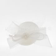 Cross-border New White Ribbon Pearl Lace Hood Bottom Mesh Elegant Headwear Banquet Party Party Bridal Hair Accessories