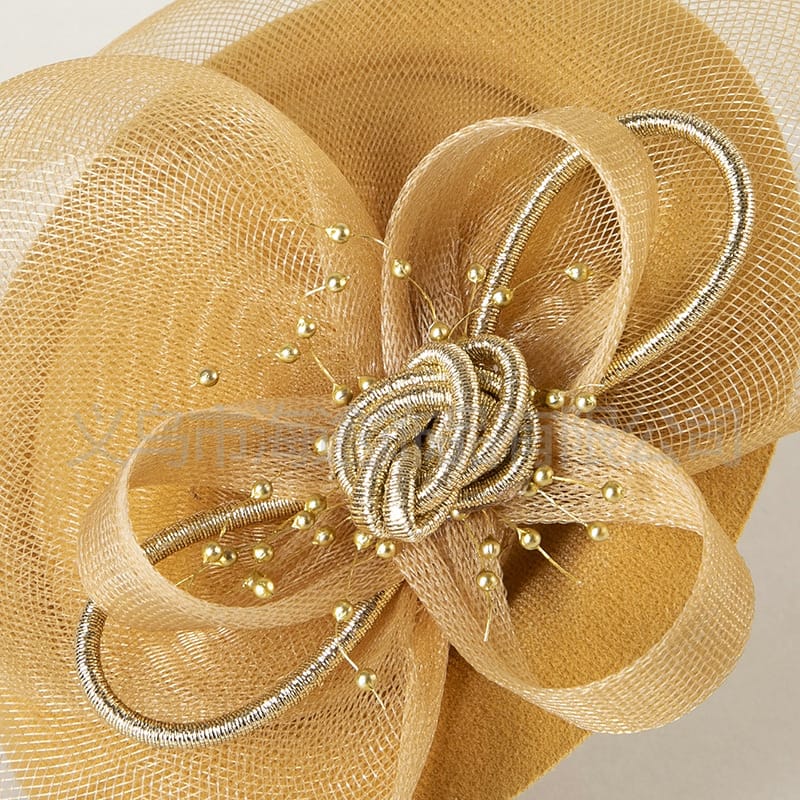 Factory direct Korean version of the yellow metal rope mesh small hat personality exquisite Net red hair accessories small hat women
