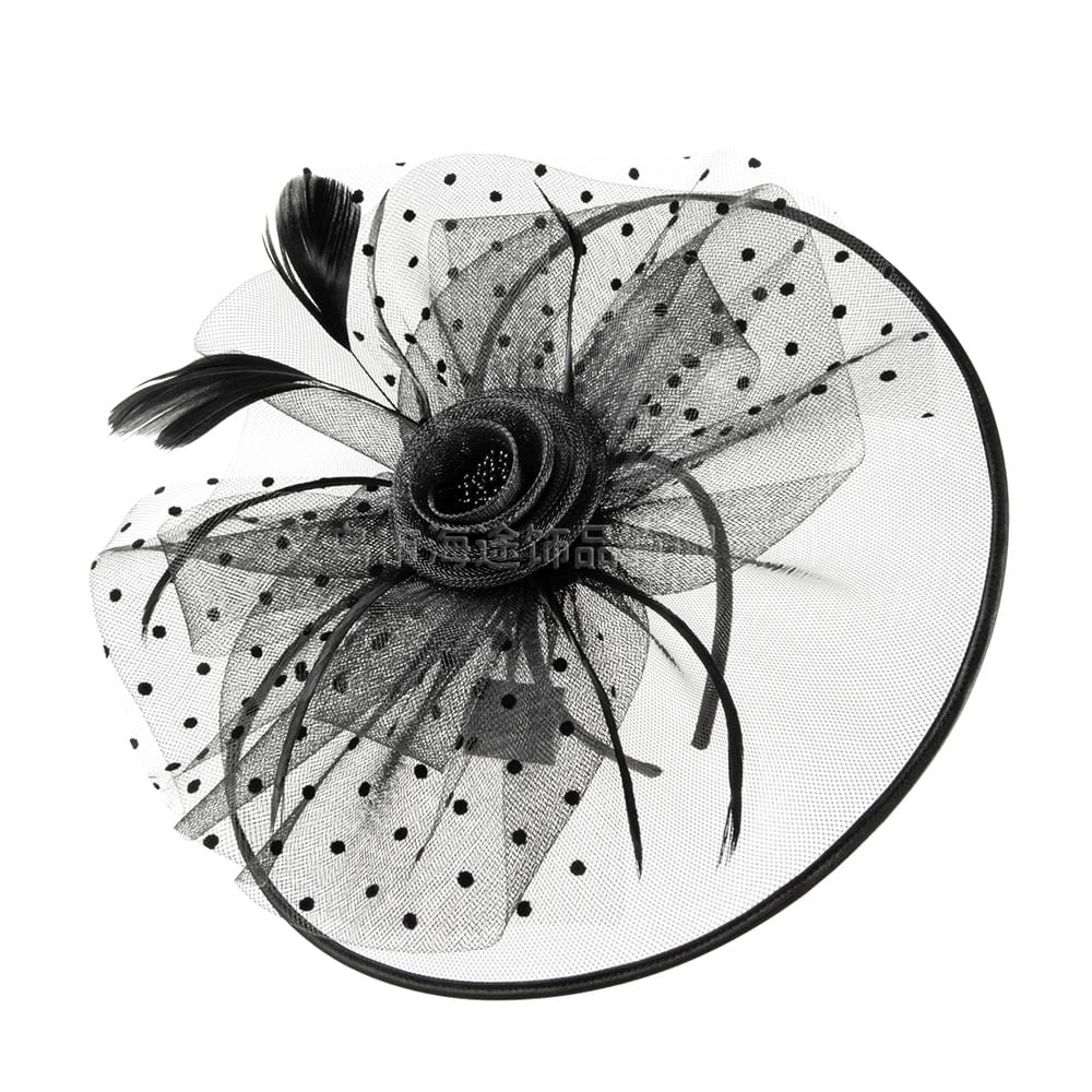 Vintage Veil Headwear Bride's Headwear Hair Accessories Feather Face Covering Hairpin Veil Small Topper Mesh Feather Headwear