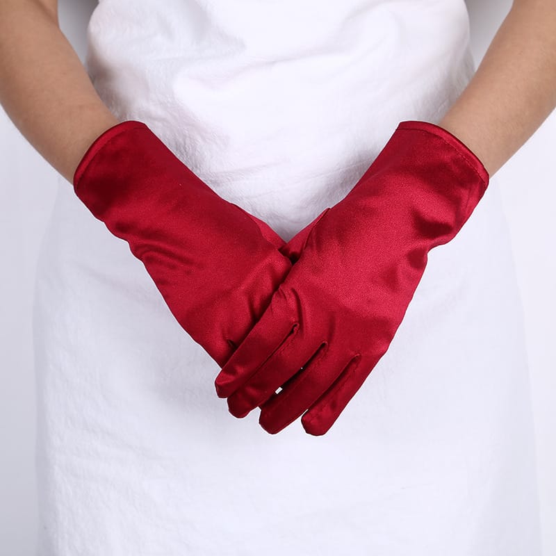 TikTok Same Style Bridal Ball Gloves Wedding Party Banquet White Yarn Long Satin Wedding Dress Street Stall Gloves