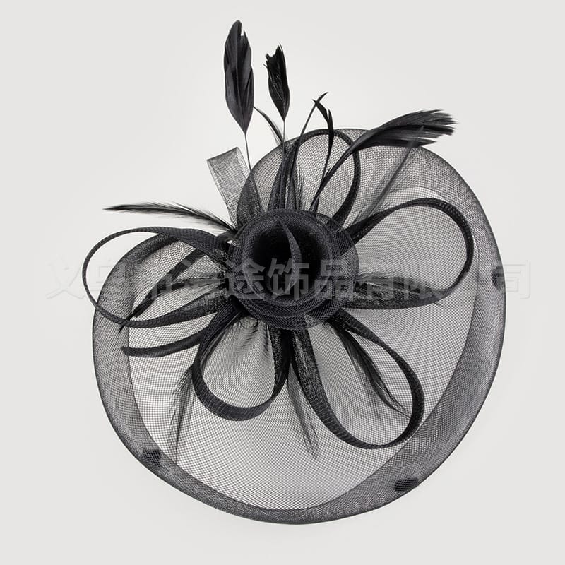 British socialite cheongsam black top hat headband performance headdress vintage bridal headband hair accessories source factory wholesale