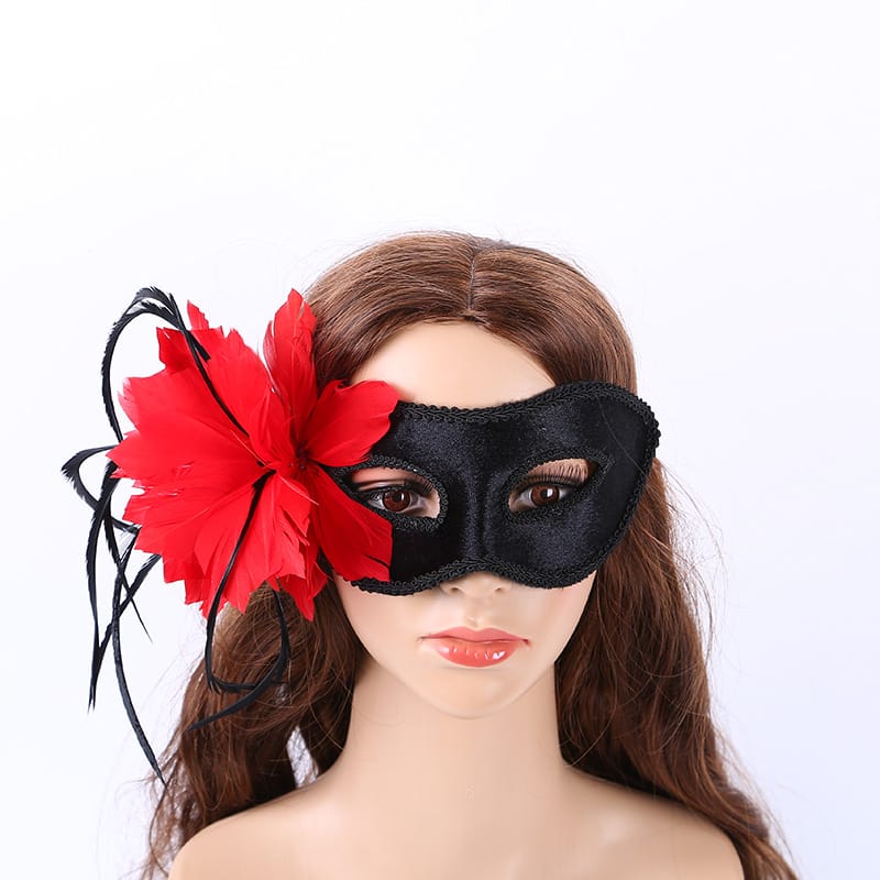 Shake the sound of the net red with the mesh mask stall supply lace princess mask ladies feather wrapping mask wholesale