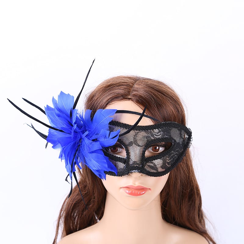 Shake the sound of the net red with the mesh mask stall supply lace princess mask ladies feather wrapping mask wholesale