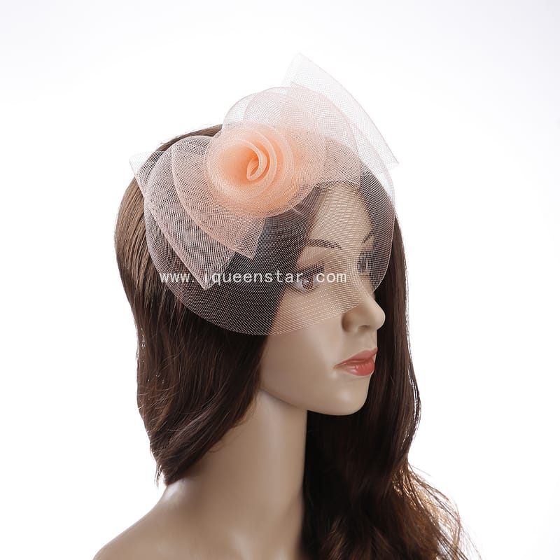 Nordic Explosions Amazon ins British Fashion Top Hat Single Rolled Flower Small Mesh Hat Banquet Popular Elegant Headwear