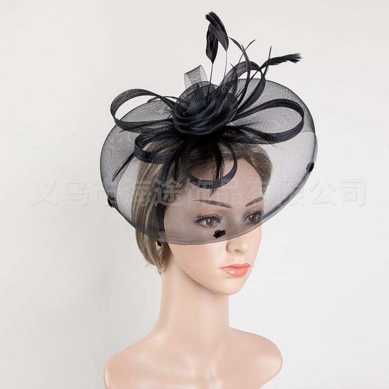 HITY fascinators Veil Mesh Fascinator Kit for Women DIY Supplies with Mesh Veil Base Feathers Pins to Create Custom Hats for Weddings and Tea Parties