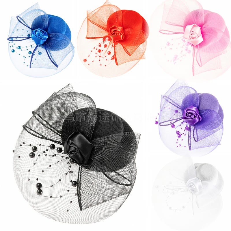 Small Topper Headwear Cheongsam Accessories Bridal Hair Accessories Topper Hat Accessories Hairband Hairpin Retro French Cross-border Amazon