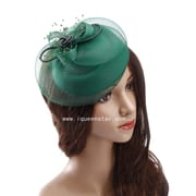 Summer European and American Outdoor Women's Hat Western Style Mesh Banquet Bridal Topper Bow Feather Headwear