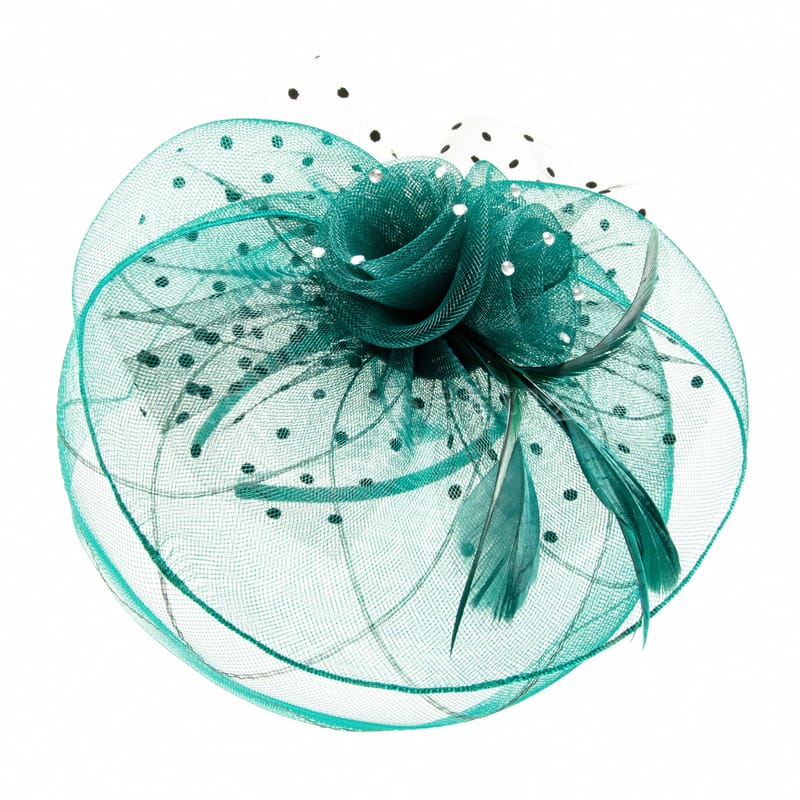 Cross-border girl veil party ball hair accessories with feather vintage decorations ladies hair net face-covering veil wholesale