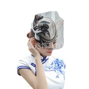 Imported hemp yarn feather mesh hat foreign trade Amazon horse racing festival banquet dance festival paty hat wholesale
