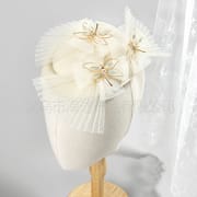European and American New Dragonfly Folding Top Hat Female Bride Photo Headwear Mesh Top Hat Banquet Elegant All-match Top Hat