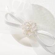 Cross-border New White Ribbon Pearl Lace Hood Bottom Mesh Elegant Headwear Banquet Party Party Bridal Hair Accessories