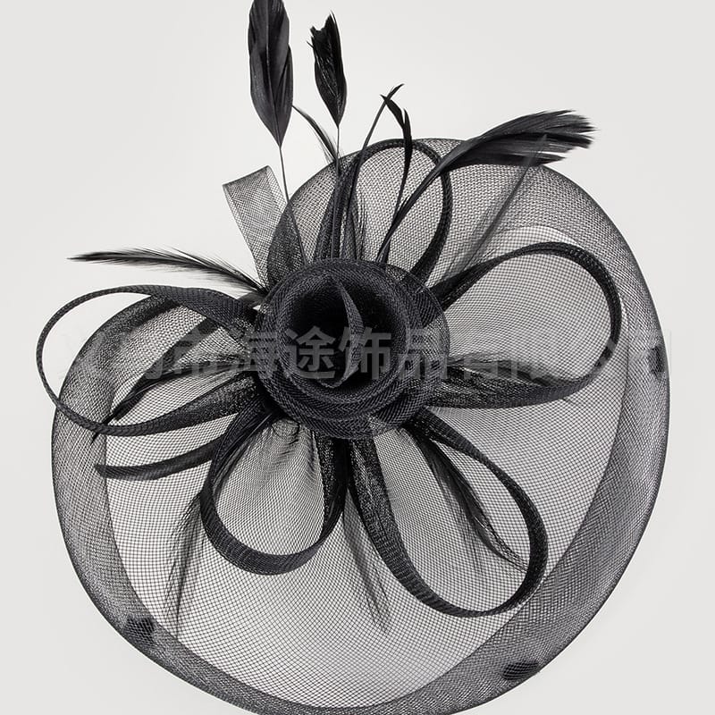British socialite cheongsam black top hat headband performance headdress vintage bridal headband hair accessories source factory wholesale