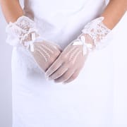 TikTok Internet Popular Lace Short Breathable Riding Sun Protection Gloves Women's Wedding Bride Wedding Gloves