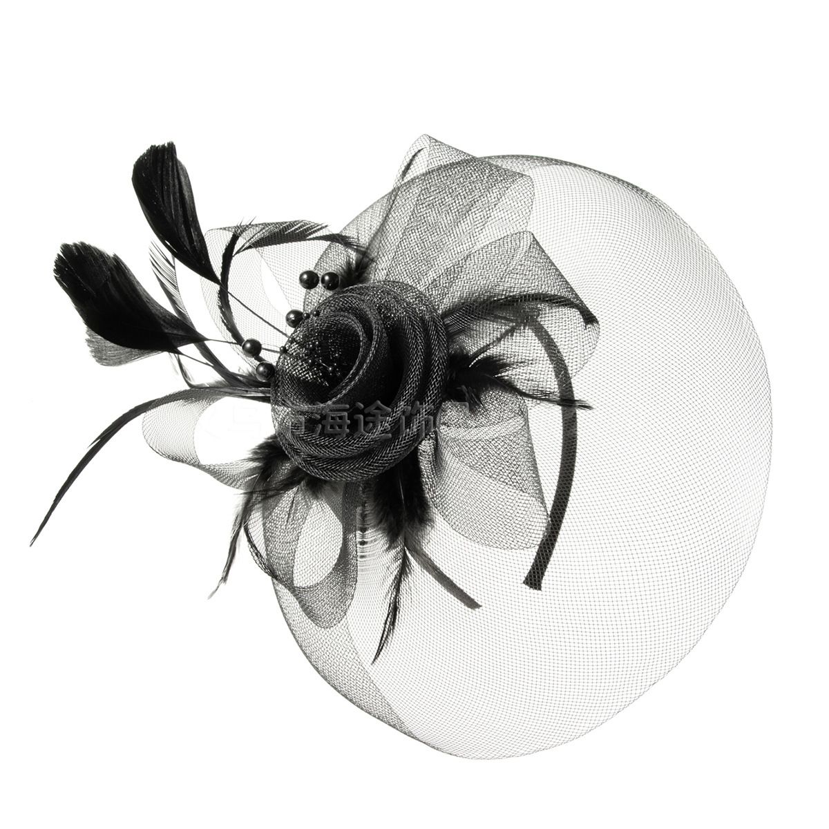 Korean Style Retro Accessories European Style Performance Feather Mesh Small Hat Wedding Dress Hair Accessories Face Covering Veil Headwear