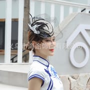 Imported hemp yarn feather mesh hat foreign trade Amazon horse racing festival banquet dance festival paty hat wholesale