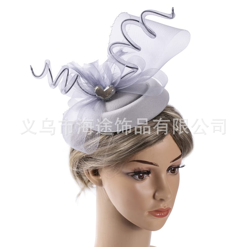 New European and American British imported mesh Pearl lovely bowler hat retro Noble elegant banquet women's headdress